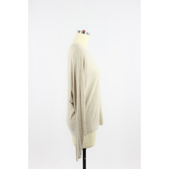 JOAH BROWN Vital Rib Heather Oatmeal Ribbed Jersey Long Sleeve Tee, One Size - Picture 3 of 14